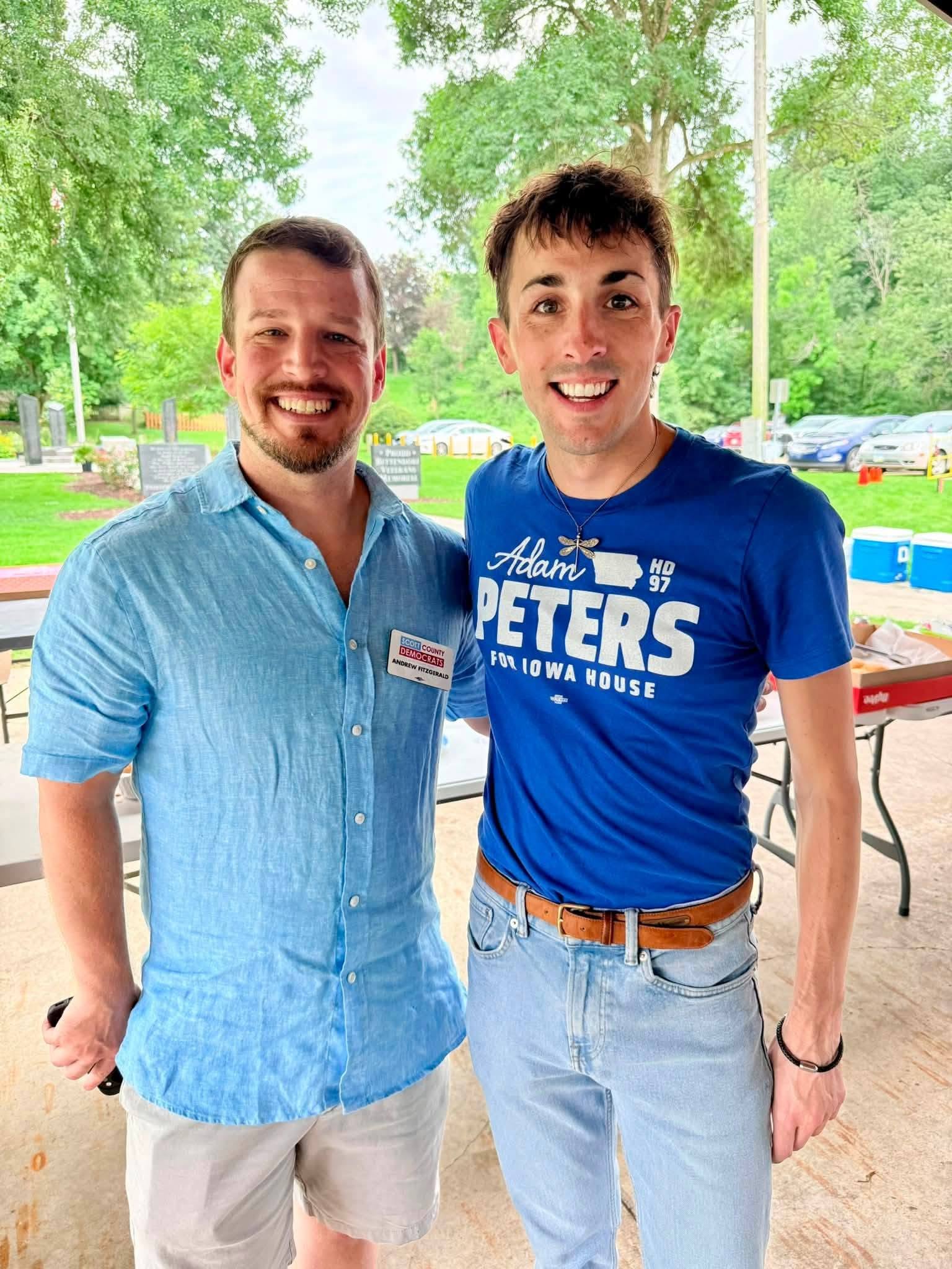 Andrew Fitzgerald with Adam Peters, candidate for Iowa House District 97