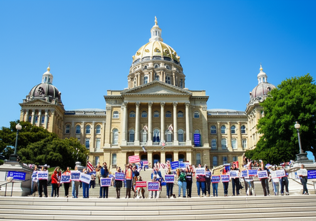 Campaign volunteers at Iowa State Capitol